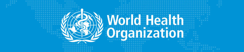 World Health Organization logo on a blue background