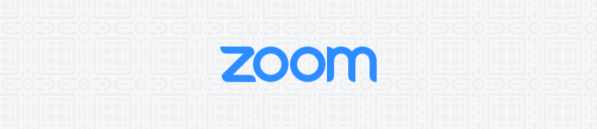 Zoom logo on a grey background