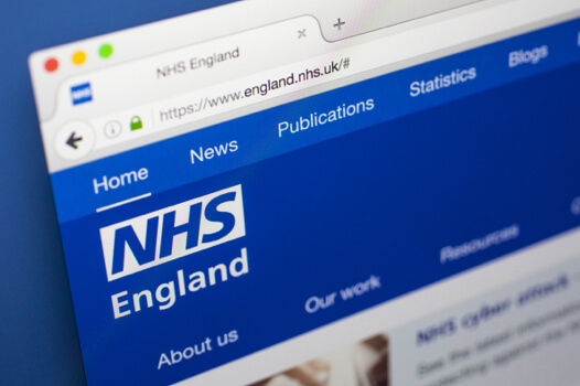 NHS Website in a browser window