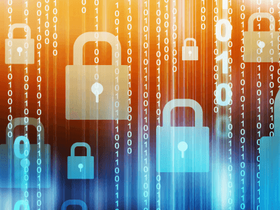 Security locks with a background of binary data