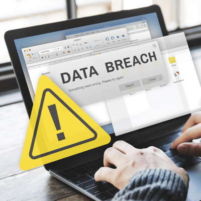An laptop which has encountered a data breach