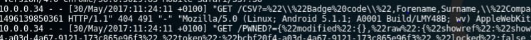 Showing the server response Server response