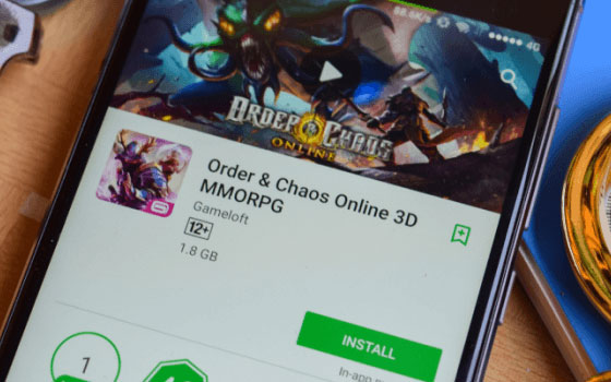 An app being installed from the Google play store