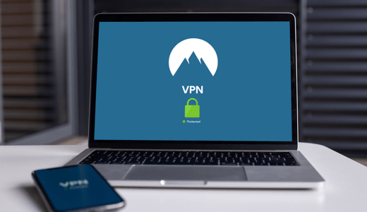 A laptop with a VPN connection enabled